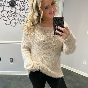 Easel Tan/Beige Knitted Chunky Oversized Sweater